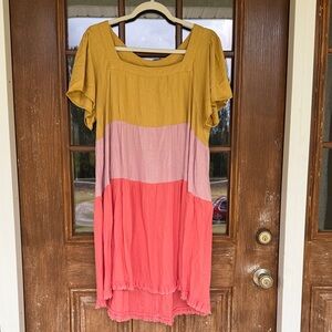 Umgee Mustard Textured Peasant Blouse